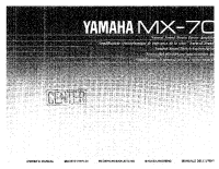 Yamaha MX-70 - Owners Manual 
